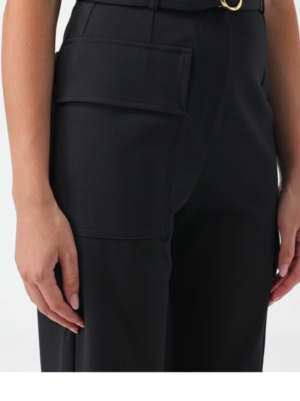 Pinko Perlita Pantalone Black Wide-Leg Cargo Pants New With Tags Size US 6 - Picture 11 of 15